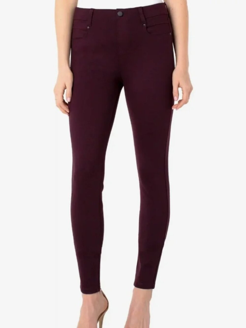 Liverpool | Gia Glider Pull-On Ponte Skinny Pants Aubergine Purple 0/25